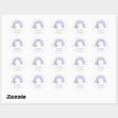 Sticker Rond Merci Boho Rainbow Baby Shower Classique (Feuille)