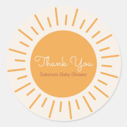 Sticker Rond Merci Boho Sunshine