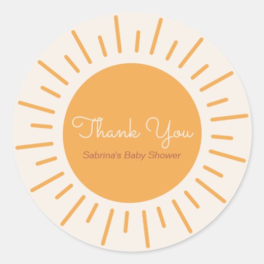 Sticker Rond Merci Boho Sunshine (Devant)