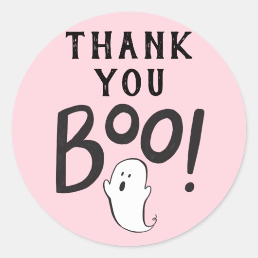 Sticker Rond Merci Boo Baby shower Favoriser (Devant)