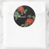 Sticker Rond Merci botanique vintage de Rose rouge (Sac)