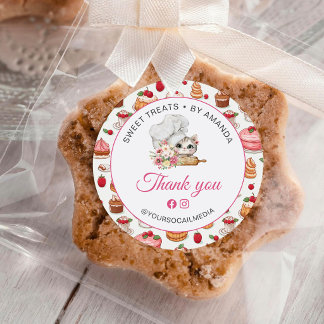 Sticker Rond Merci Boulangerie Chef Kitten