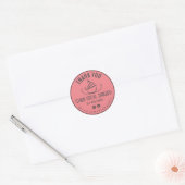 Sticker Rond Merci boulangerie Cupcake rose (Enveloppe)