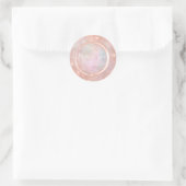 Sticker Rond Merci Boutique Nom commercial Rose Holographe (Sac)
