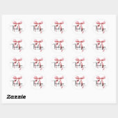 Sticker Rond Merci Bow Rose Pour Votre Commande (Feuille)