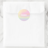 Sticker Rond Merci branché Pastel Rainbow Unicorn Gradient Merc (Sac)