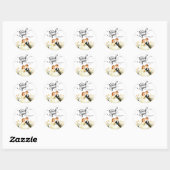 Sticker Rond Merci Bride Groom Illustration (Feuille)