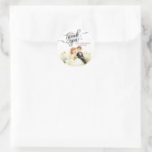 Sticker Rond Merci Bride Groom Illustration (Sac)
