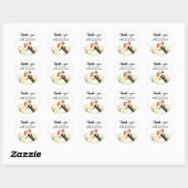 Sticker Rond Merci Bride Groom Illustration (Feuille)