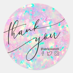 Sticker Rond merci brillant opal classique collant rond