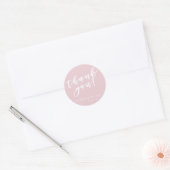 Sticker Rond Merci | Brush Script Dusty Mariage rose (Enveloppe)