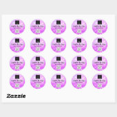 Sticker Rond Merci Business Beauty Pink QR Code Logo (Feuille)