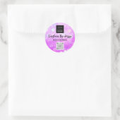 Sticker Rond Merci Business Beauty Pink QR Code Logo (Sac)