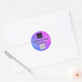 Sticker Rond Merci Business Beauty Rose Bleu QR Code Logo (Enveloppe)