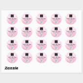 Sticker Rond Merci Business Packaging Parties scintillant rose  (Feuille)