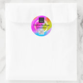 Sticker Rond Merci Business QR Code Logo Pink Gold (Sac)