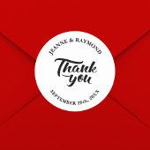 Sticker Rond Merci Calligraphie Mariage Faveur