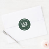 Sticker Rond Merci Calligraphie Sage Green Wedding Favoriser (Enveloppe)