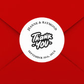 Sticker Rond Merci Calligraphie Script Mariage Faveur