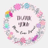 Sticker Rond Merci Candy Thème (Devant)