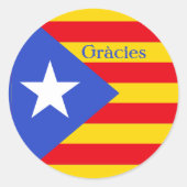 Sticker Rond Merci catalan (Devant)