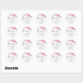 Sticker Rond Merci Cerisier Fleur Papillon Rose (Feuille)