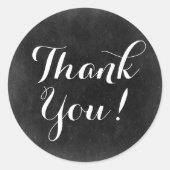 Sticker Rond Merci Chalkboard Rustique Shabby Cottage Chic (Devant)