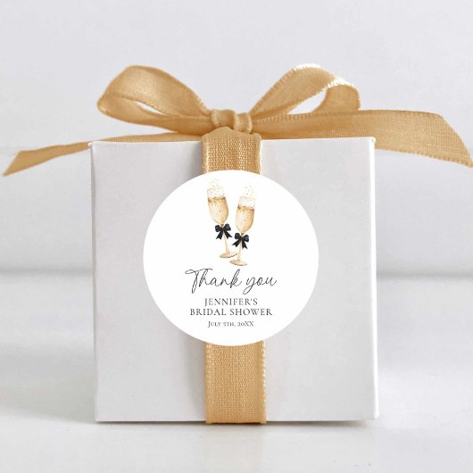 Sticker Rond Merci Champagne Moderne