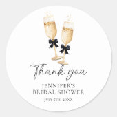 Sticker Rond Merci Champagne Moderne (Devant)