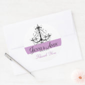 Sticker Rond Merci Chandelier Noms Mariage Faveur Sickers (Enveloppe)