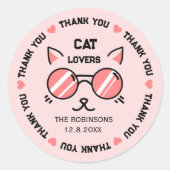 Sticker Rond Merci chat mignon (Devant)