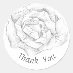Sticker Rond Merci Chou Jardin Végétal Crayon Art