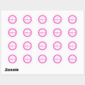 Sticker Rond Merci circulaire bleu rose pourpre (Feuille)