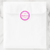 Sticker Rond Merci circulaire bleu rose pourpre (Sac)