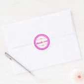 Sticker Rond Merci circulaire bleu rose pourpre (Enveloppe)