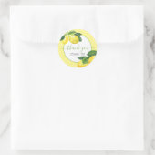 Sticker Rond Merci citron aquarelle points rustique pays (Sac)