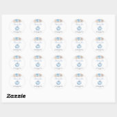 Sticker Rond Merci citrouille Baby shower (Feuille)