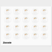 Sticker Rond Merci Citrouille de Baby shower (Feuille)