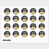 Sticker Rond Merci Citrouille de Baby shower (Feuille)