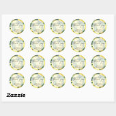 Sticker Rond Merci - Citrus Lemon - Baby shower (Feuille)