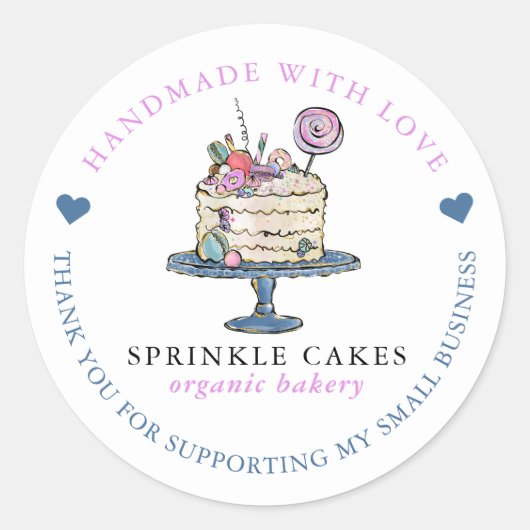 Sticker rond Merci classique de boulangerie (Devant)