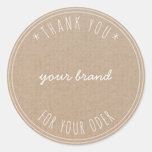 Sticker Rond Merci client commercial Kraft (Devant)