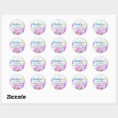 Sticker Rond Merci client Holographique Cool moderne (Feuille)