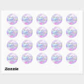 Sticker Rond Merci client Mermaid Purple Holographique (Feuille)