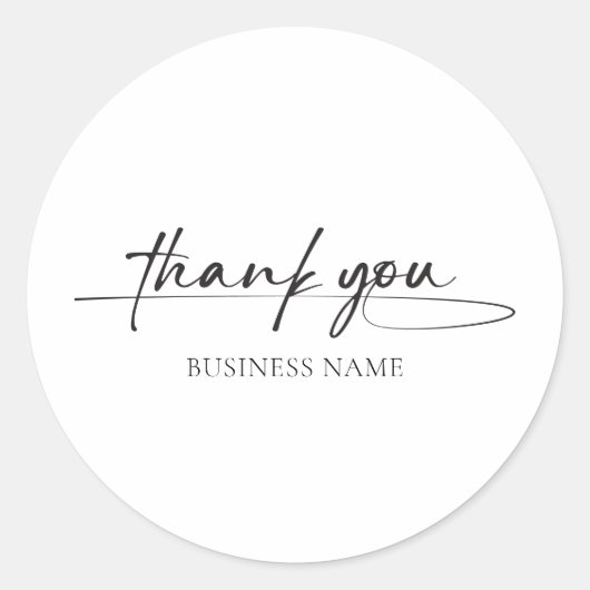 Sticker Rond Merci client moderne script manuscrit (Devant)
