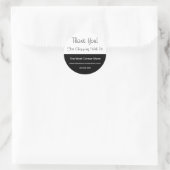 Sticker Rond Merci client simple Black White Business (Sac)