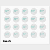 Sticker Rond Merci client Turquoise minimal (Feuille)