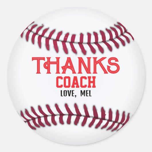 Sticker Rond Merci Coach de (Devant)