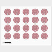 Sticker Rond Merci Code QR Logo Rose Classique Jour Spécial  (Feuille)
