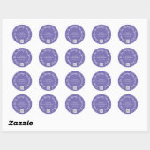 Sticker Rond Merci Code QR Logo Violet Jour Spécial (Feuille)